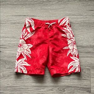 Gap Kids Red Floral Board Shorts Size (4/5) XS